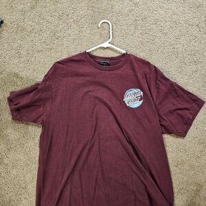 Santa Cruz Skateboards Men's Burgundy Tee